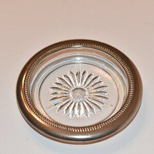 Vintage Leonard silver plated glass coaster - set of 9